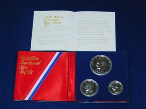 VINTAGE 1776-1976 UNITED STATES BICENTENNIAL 40% SILVER PROOF DOLLAR COIN SET - Picture 1 of 9
