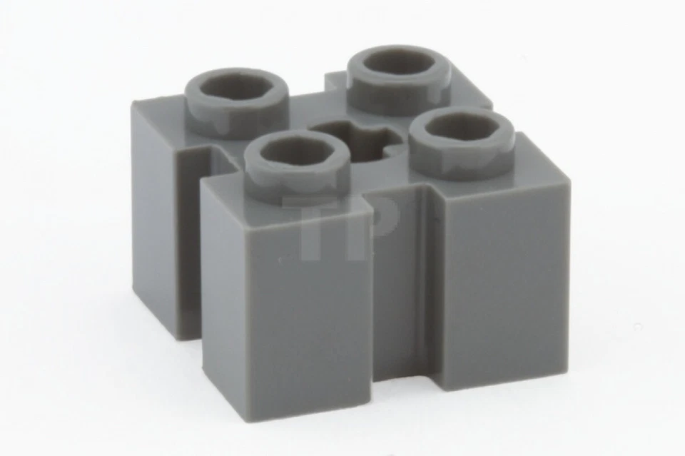 LEGO BRICK MODIFIED 2X2 W/ GROOVES AND AXEL HOLE (2 PCS) CHOOSE YOUR COLOR 90258 - Image 1 of 1