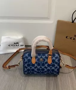 Coach Mini Rowan Crossbody Bag Signature Denim Natural CY742 Outlet NEU - Bild 1 von 7