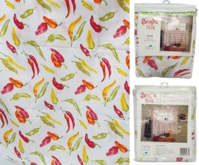 2 Sets Kitchen Curtain Tiers Only Chili Peppers 60"Wx24"L Springmaid Bright Side - Image 1 of 4