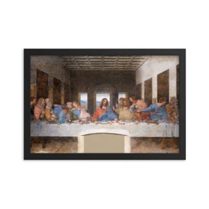 The Last Supper by Da Vinci - Renaissance Framed Art Print Wall Decor, Famous - Picture 1 of 6