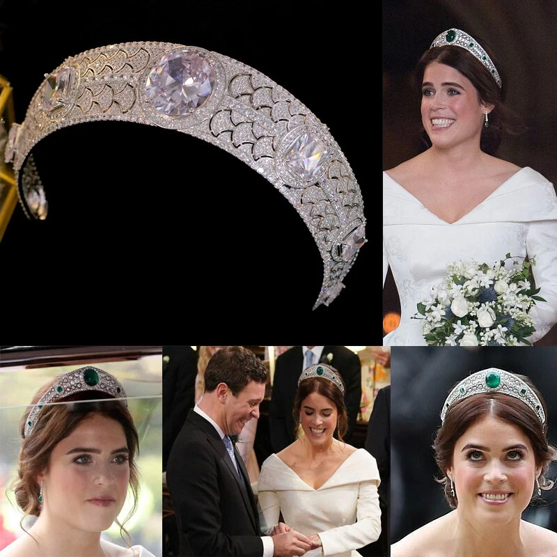 Royal Princess Cubic Zircon Brides Tiara Crowns Crystal Wedding Hair Accessory  - Image 1 of 4