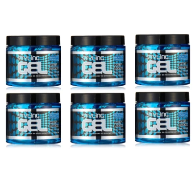 Beauty Formulas Wet Look Styling Hair Gel Strong Hold Shine 500ml - Pack Of 6