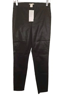 NWT! H&M Faux Leather Black Women's Pants Leggings Stretch Size 4 - Image 1 of 4