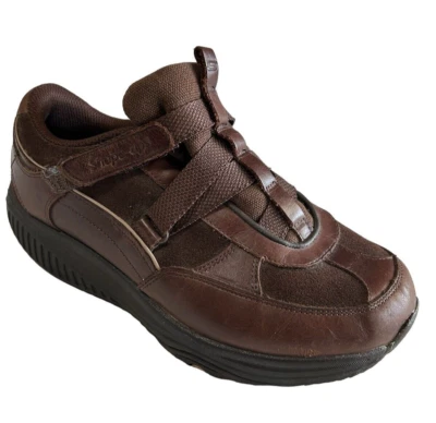 Zapatilla deportiva Skechers Shape Up para mujer marrón de cuero hidráulico correa Z tonificante 6,5 Foto 1 de 4