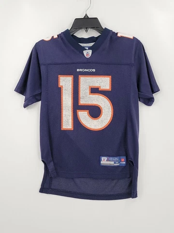 Reebok Onfield NFL Broncos Juniors M(10-12) Color Navy Graphic V Neck Jersey Cover