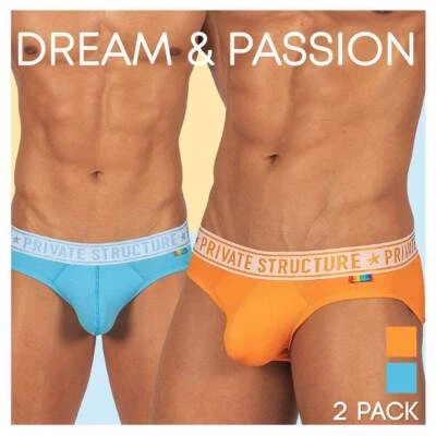 Duo Pack Private Structure Mini Brief Dream & Passion Aqua Blue + Orange 4385 - Image 1 of 4
