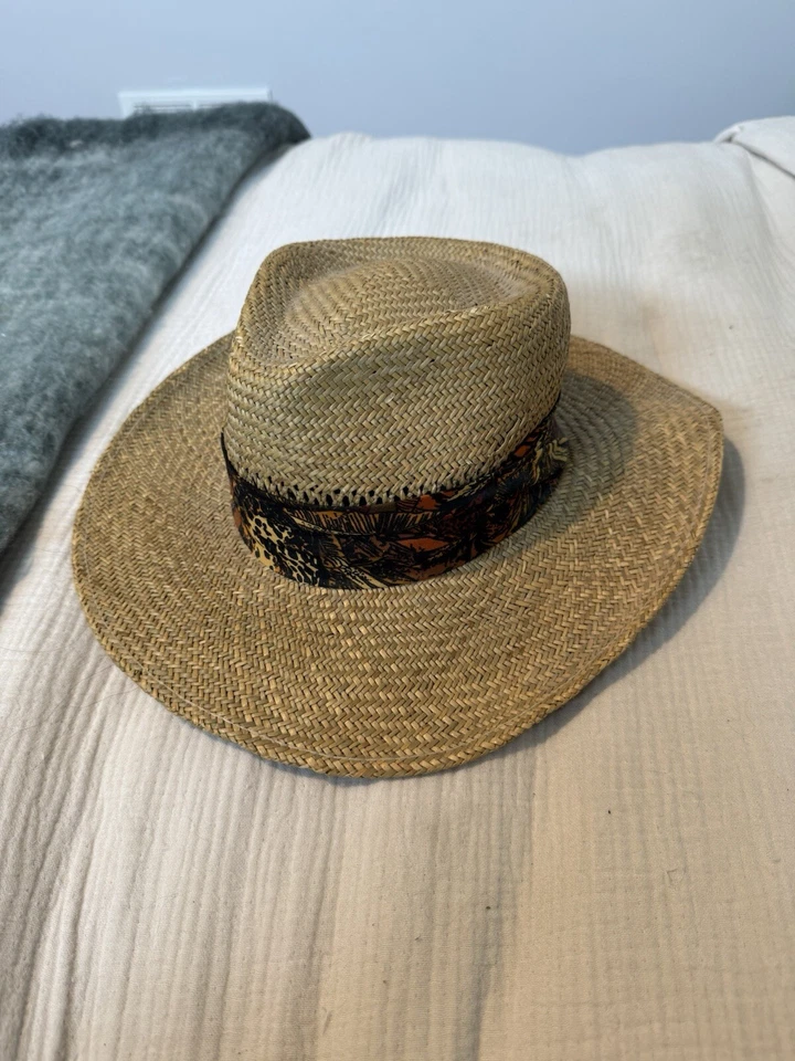 Vintage Straw Panama Hat – Medium - Made in USA - Image 1 of 4