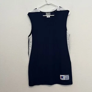 Camiseta deportiva de baloncesto azul sin mangas Champion BB70 con manchas pequeñas en el cuello - Imagen 1 de 11