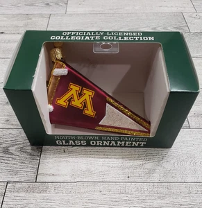Minnesota Golden Gophers Pennant  Old World Christmas  Glass Blown Ornament - Picture 1 of 9