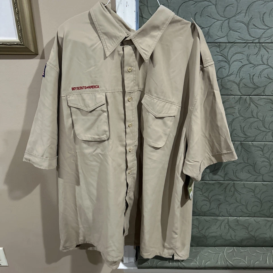 New with Tags Vented Microfiber Poly Boy Scout BSA UNIFORM SHIRT Men’s Adult 4XL - Image 1 of 4
