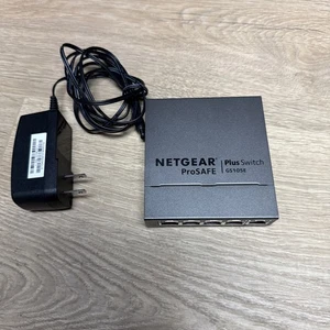 Netgear Prosafe Plus 5 Gigabit Ports External Ethernet Switch GS105Ev2 w/ AC - Picture 1 of 5