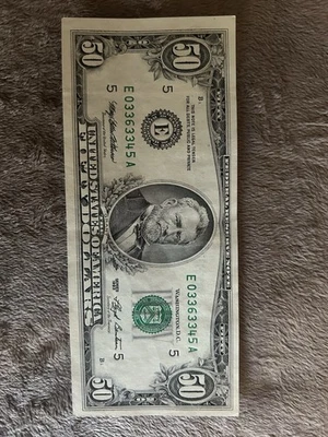 Fifty dollar bill 50 1993 E03363345A Very Nice! - Image 1 of 2