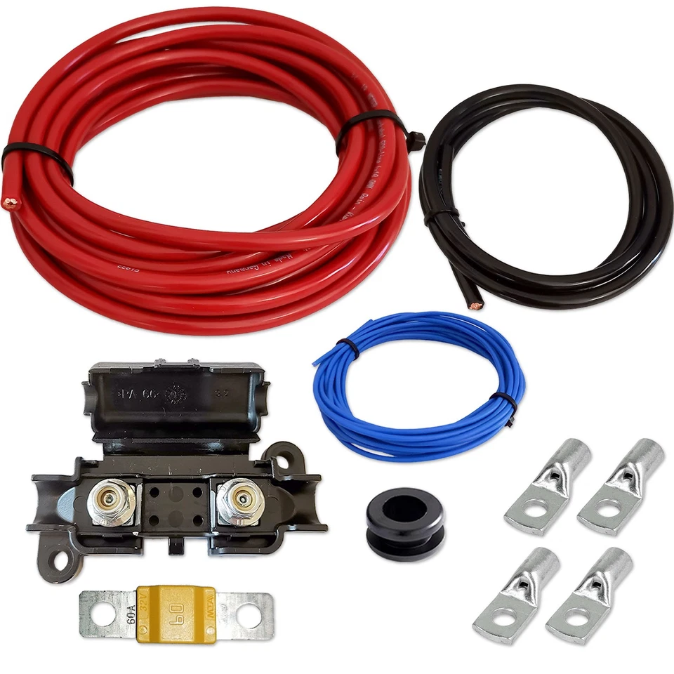 Juego de cables 6 m cobre 16 mm² segunda batería relé de desconexión Solar Car HiFi 60A Booster - Imagen 1 de 3