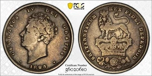 1825 Great Britain Silver SHILLING PCGS VF-20 S-3812 Bare Head - Picture 1 of 1