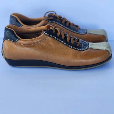 Wanted Majic желтовато-коричневый и коричневый кожаный шнурует вверх туфли женщин 7,5 S0057 - Изображение 1 из 4