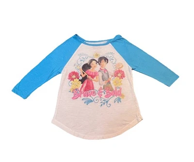 Blusa Disney Elena Of Avalor Manga 3/4 Niñas Pequeñas Talla Pequeña Azul y Blanco Foto 1 de 4