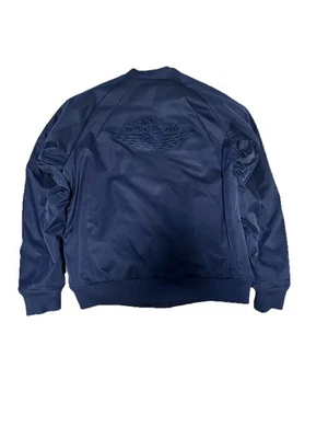 Nike Air Jordan Azul Marino Alas Chaqueta de Bombardero Invierno Grande Ropa Deportiva Ma-1 Foto 1 de 4