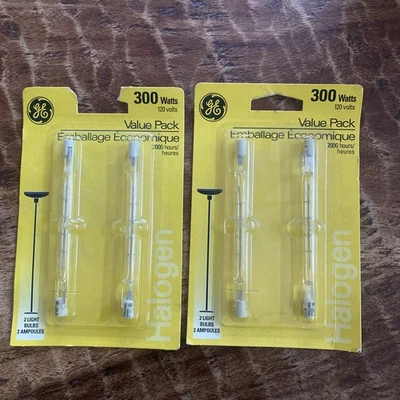 2pks GE 27447 300Watts 120Volt Double Ended Light Bulbs Lamp 2000 Hours Type T - Image 1 of 2