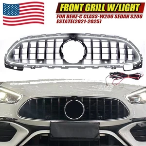 Front Bumper Grille w/ LED Light For Mercedes Benz C-class W206 S206 2022-2024 - Picture 1 of 13