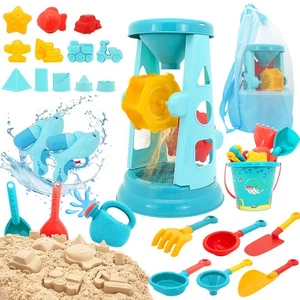 Beach Toys, 25 Pcs Sand Toys Set for Including Water , Sifting Funnel, Bucket... - Picture 1 of 9