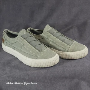 Blowfish Malibu Gray Canvas Slip On Sneakers Shoes Size 6-1/2 Comfort Casual - Picture 1 of 12