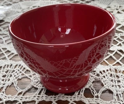 Waechtersbach Germany Candy Apple Red Pedestal Soup/Dessert Bowl One - Image 1 of 2