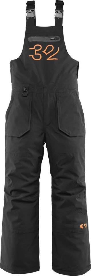 Pantalones de nieve ThirtyTwo Basement Babero para hombre, negros/naranja, medianos Foto 1 de 1