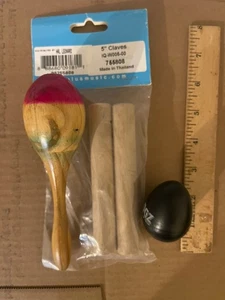 5″ Piccolo Claves + Maraca & Egg New Pair Tycoon Percussion IQ+ Early Childhood - Picture 1 of 7