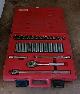 Vintage Proto 30 Pc J54126 SAE 1/2 Drive 12-pt Socket Set #54126 in Hard Case.  - Picture 1 of 5