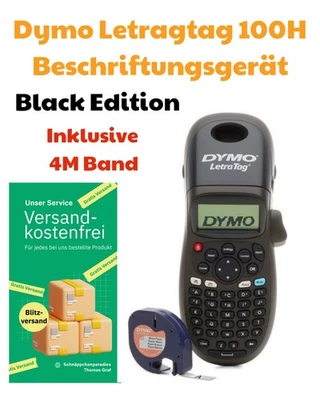 DYMO LT-100H LetraTag Black Edition schwarz Etikettendrucker LabelGerät LT 12 mm