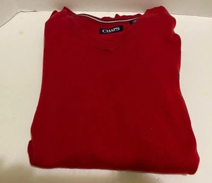 Chaleco Suéter Cuello en V CHAPS 100% Algodón Para Hombre XXL Rojo - Imagen 1 de 5