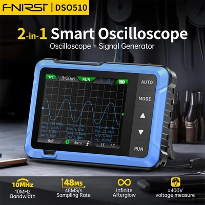 FNIRSI DSO510 2 IN 1 Handheld Digital Oscilloscope Signal Generator 48MS/s 10MHz - Image 1 of 4