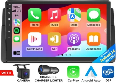 Für BMW E46 3er 318 320 325 GPS Android 14 Autoradio Navigation CarPlay RDS WiFi - Bild 1 von 4