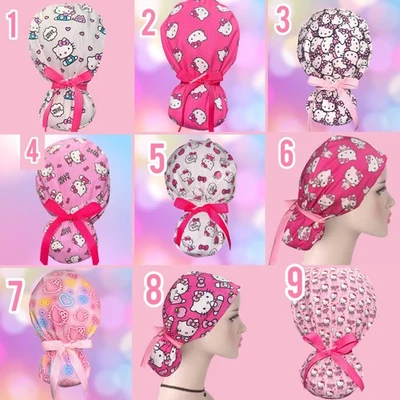 Hello Kitty ponytail scrub cap, Kuromi ponytail scrub cap - Image 1 of 4