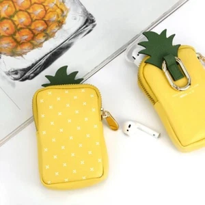 Carrot Fruit Bag Keychain Zipper PU Leather Pendant Earphone Bag Travel - Picture 1 of 18