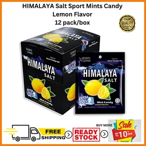 (12 pack ) HIMALAYA SALT Sport Mint Candy Extra Cool LEMON Flavor FREE SHIPPING - Picture 1 of 8