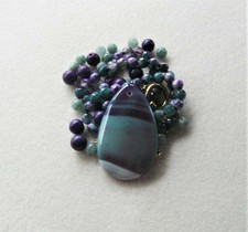 Green Purple Agate Pendant, Howlite Jade Glass Beads, Diy Jewelry Making Kit,