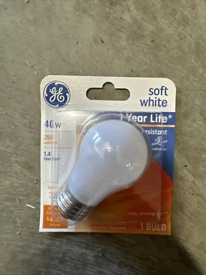 GE 40-Watt Frosted White Ceiling Fan Light Bulb Standard Base 355 Lumens 99461 - Image 1 of 2