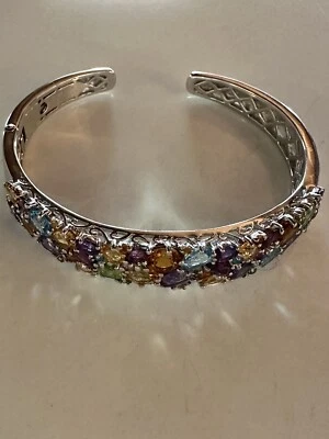Brazalete de plata de ley con múltiples piedras preciosas 8,0 cttw QVC 2019 Foto 1 de 4