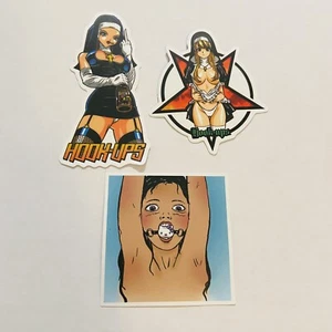 Hook Ups Girls Decals Stickers Sexy Women Nuns Gag Fishnet Bondage Set of 3 NEW! - Picture 1 of 3