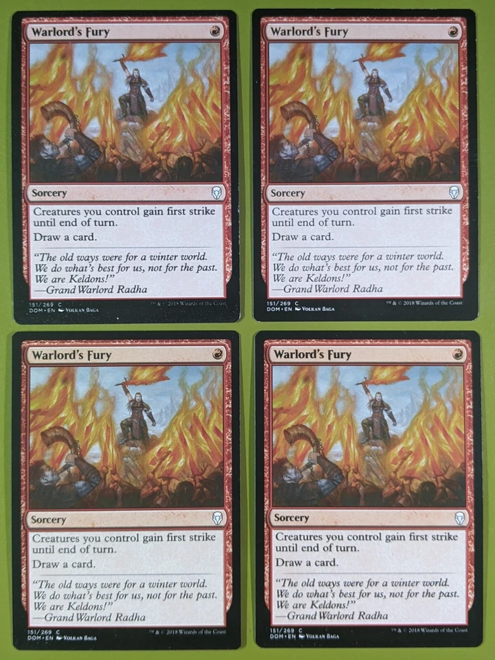 Warlord's Fury x4 Dominaria 4x Playset Magic the Gathering MTG - Image 1 of 1