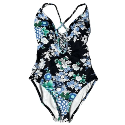 Leilani Aruba Cross Back Adjustable Strap Floral One Piece Style Y720285 Size 6 - Image 1 of 4