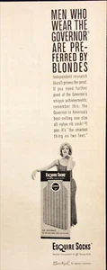 1961 Esquire Socks Men Preferred by Blondes Sexy Woman Vintage Print Ad - Picture 1 of 1