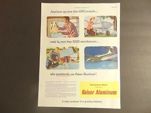 Kaiser 1949 aluminio usado por 3.000 fabricantes anuncio de impresión de arte vintage - Imagen 1 de 1