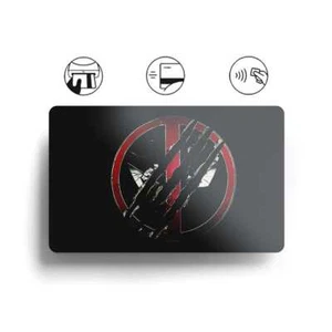 Card Skin Deadpool & Wolverine Slashed Sticker Glossy or Holographic Superhero - Picture 1 of 9