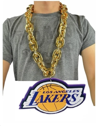 New NBA Los Angeles Lakers GOLD Fan Chain Big Necklace Foam Cover