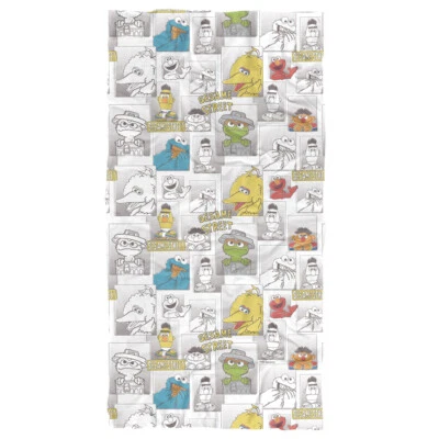 Toalla de playa con paneles de cómic de personajes de Plaza Sésamo con licencia oficial 30"x60" Foto 1 de 4