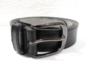Kangaroo Black Leather Belt Boys 36 Black Tone Buckle - Picture 1 of 4
