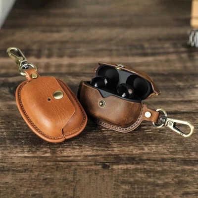 Genuine Leather Earphone Case For Sony WF-1000XM5 Wireless Bluetooth Earbuds Box - Image 1 of 4